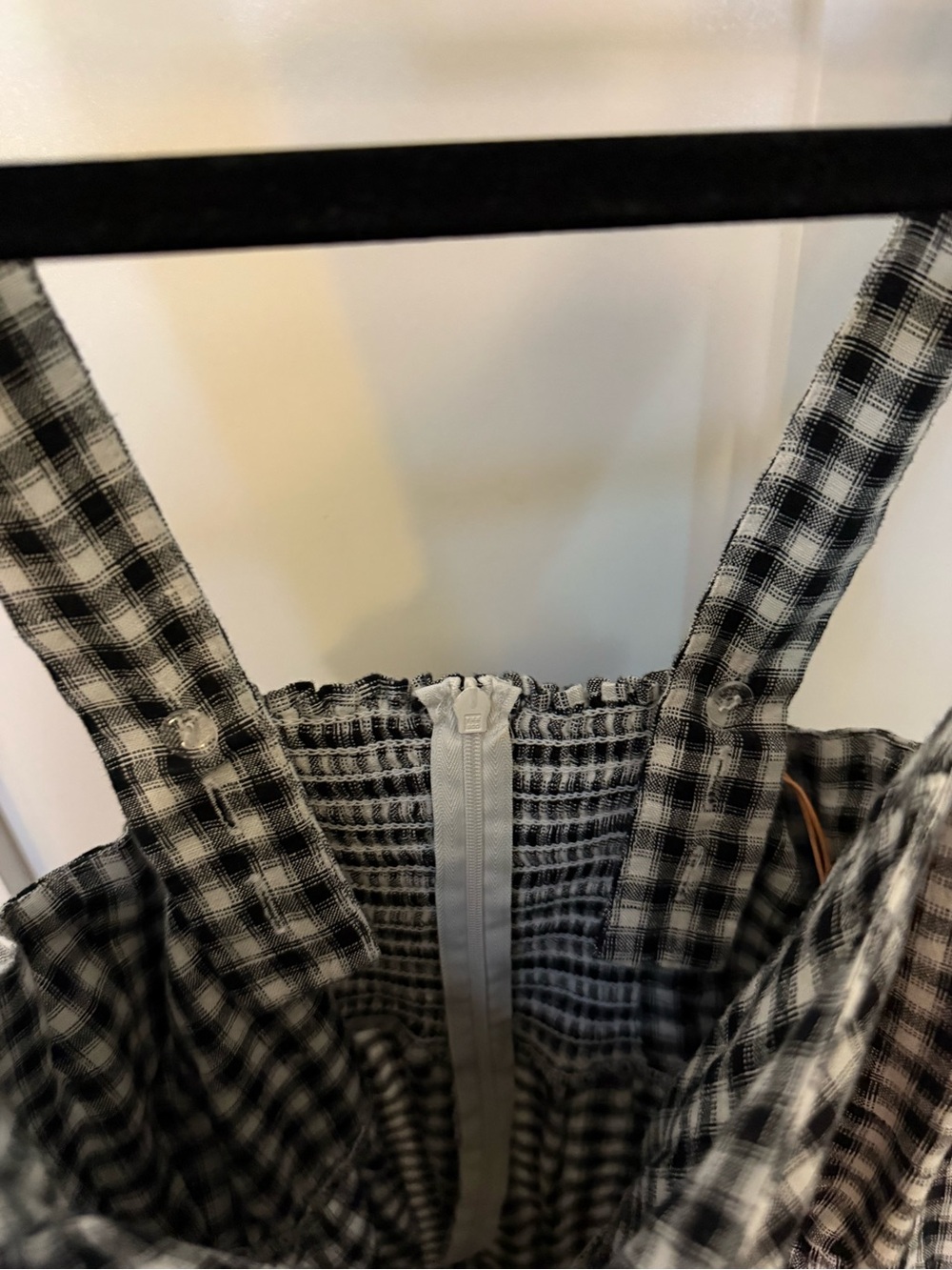 Quince Black and White Gingham Midi Sundress - Picture 2 of 6